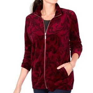 Velour velvet tracksuit jacket